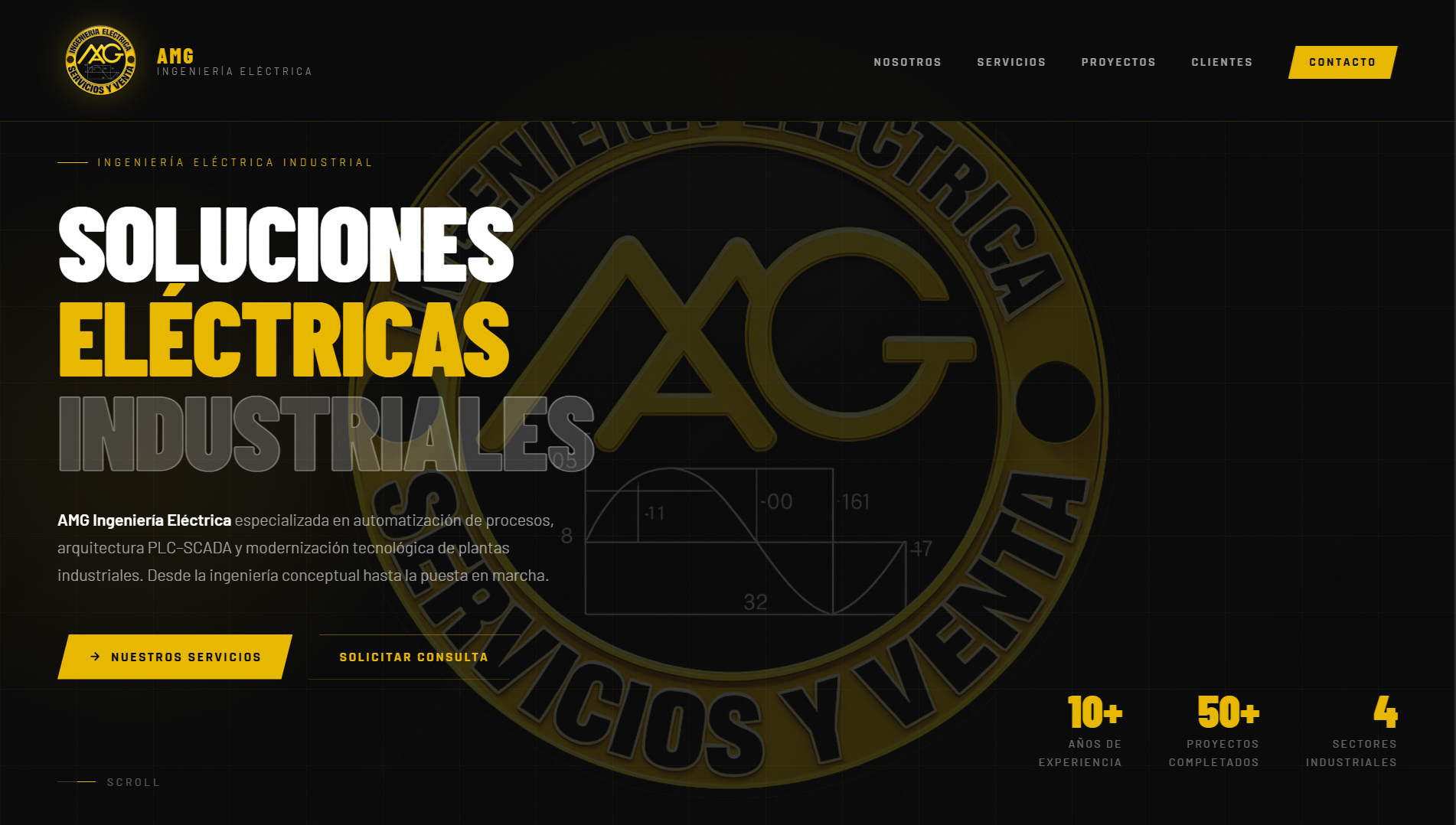 Página de inicio de AMG Ingeniería Eléctrica
