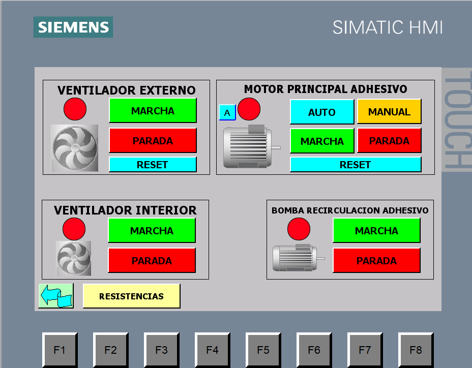 Interfaz Siemens SIMATIC HMI para control de equipos industriales